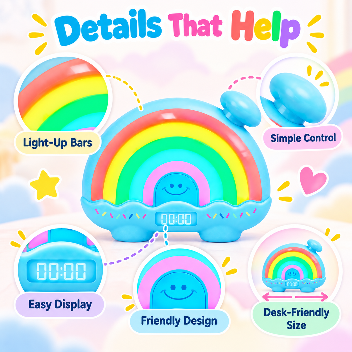⏰Educational Math Toy for Kids – BPA-Free Silent Countdown Clock