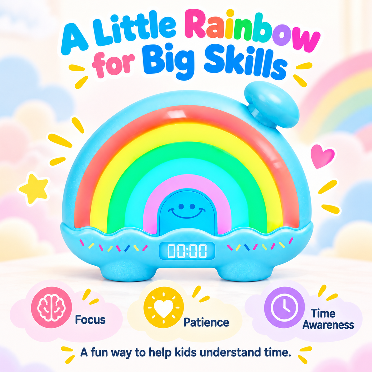 ⏰Educational Math Toy for Kids – BPA-Free Silent Countdown Clock