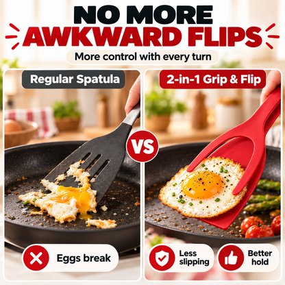 🍳2-in-1 Multifunctional Spatula-Tong - Lightweight and Durable Nylon Kitchen Tool