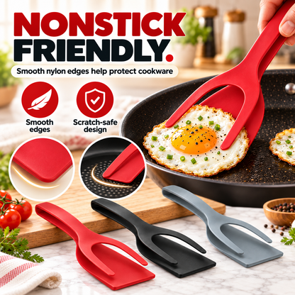 🍳2-in-1 Multifunctional Spatula-Tong - Lightweight and Durable Nylon Kitchen Tool