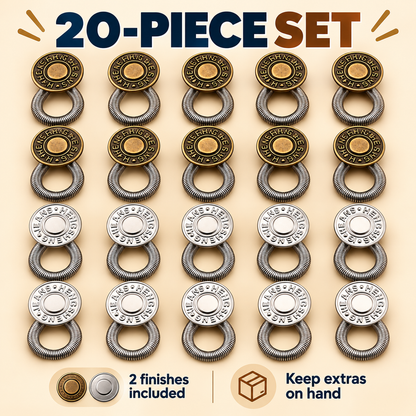 🪡10-Pack Elastic Button Extenders – Adjustable Waistband Expanders, No Sewing Required, Easy to Attach