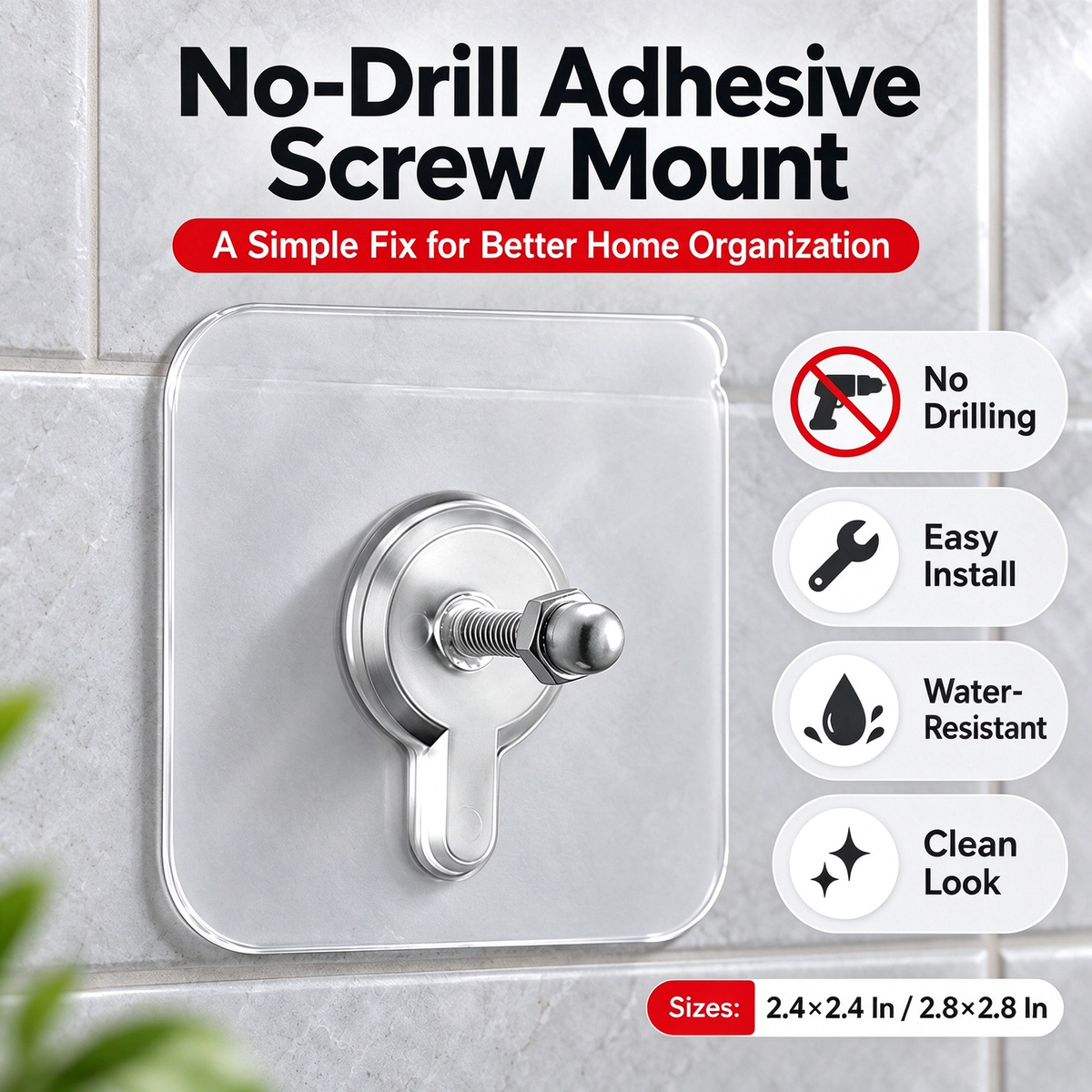 Clear Self-Adhesive Screw Mounting Pads（20Pcs）