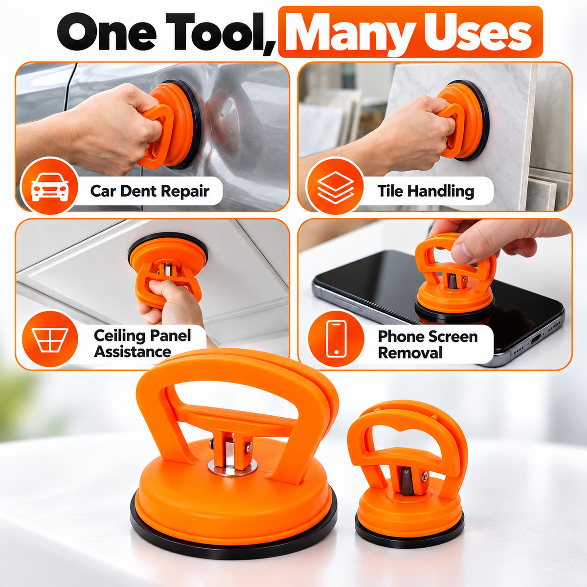 🛠️Heavy-Duty Suction Cup Dent Puller – Suitable for Car Dent Repair, Tiles, Ceilings, and Removing Mobile Phone Screens