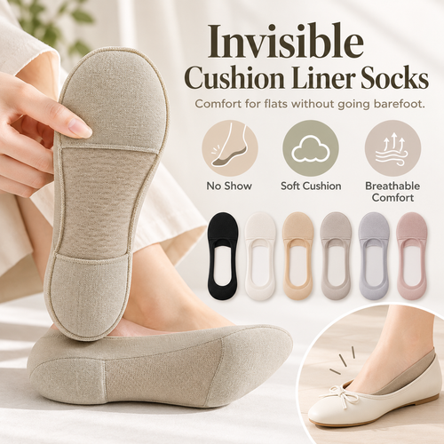 🧦Women's flat shoes special invisible thick socks（5Pcs）