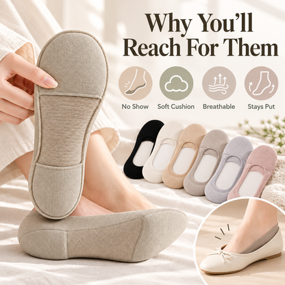Women's Cushioned No-Show Socks for Flats（5Pcs）