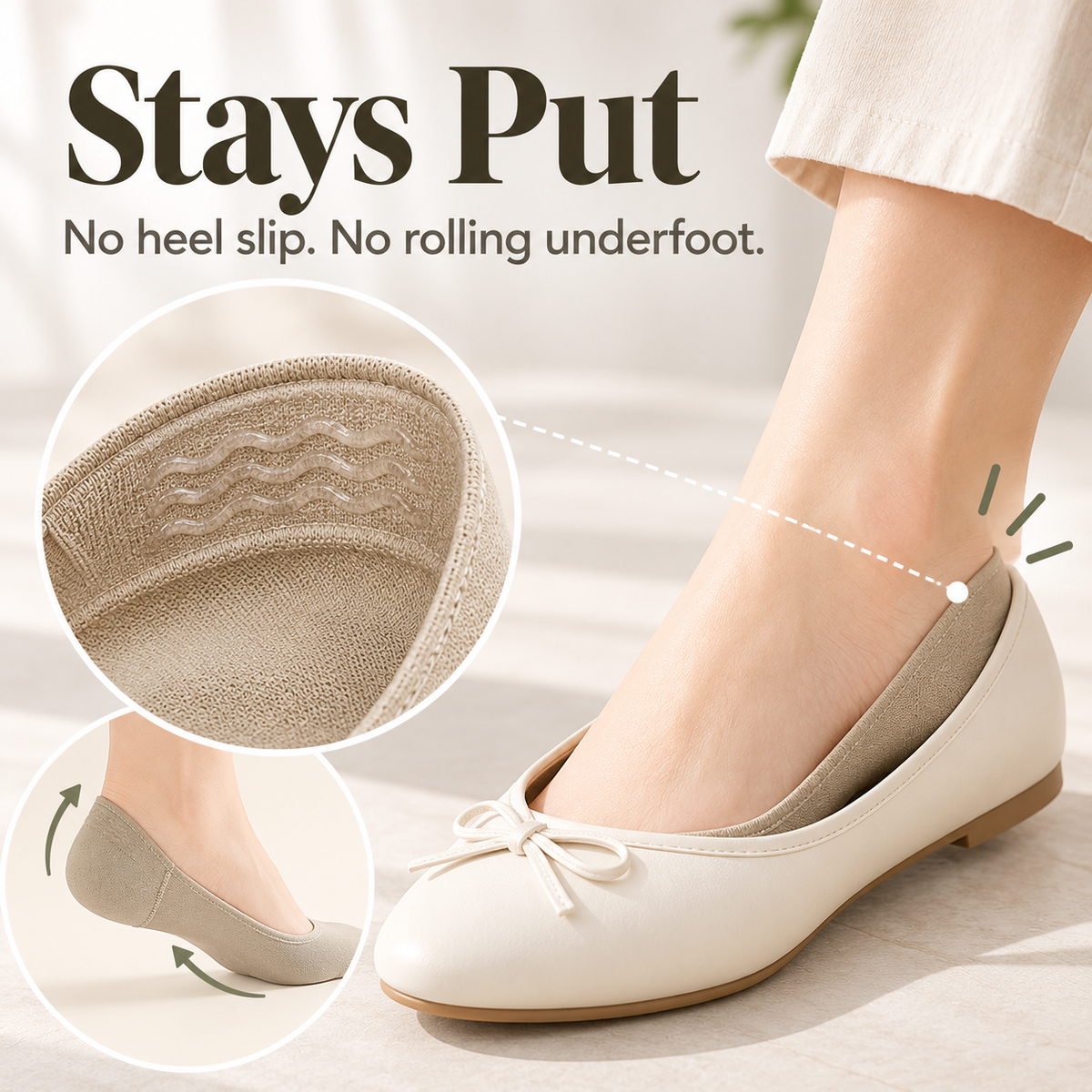 Women's Cushioned No-Show Socks for Flats（5Pcs）