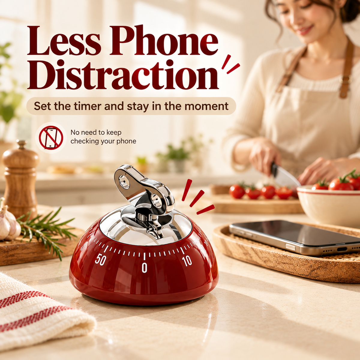 Retro magnetic kitchen timer