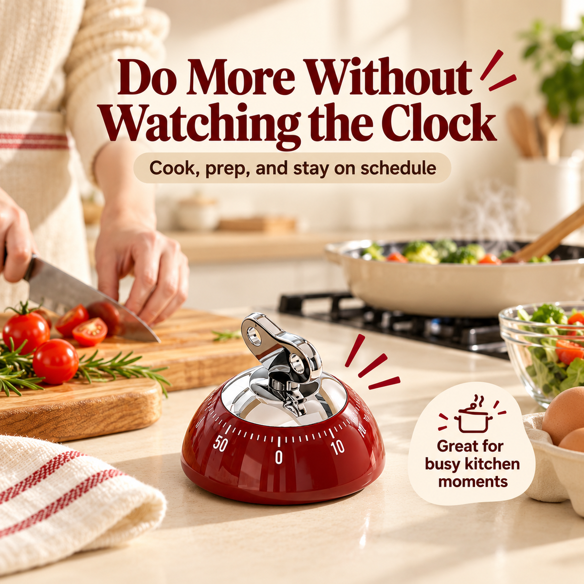 Retro magnetic kitchen timer