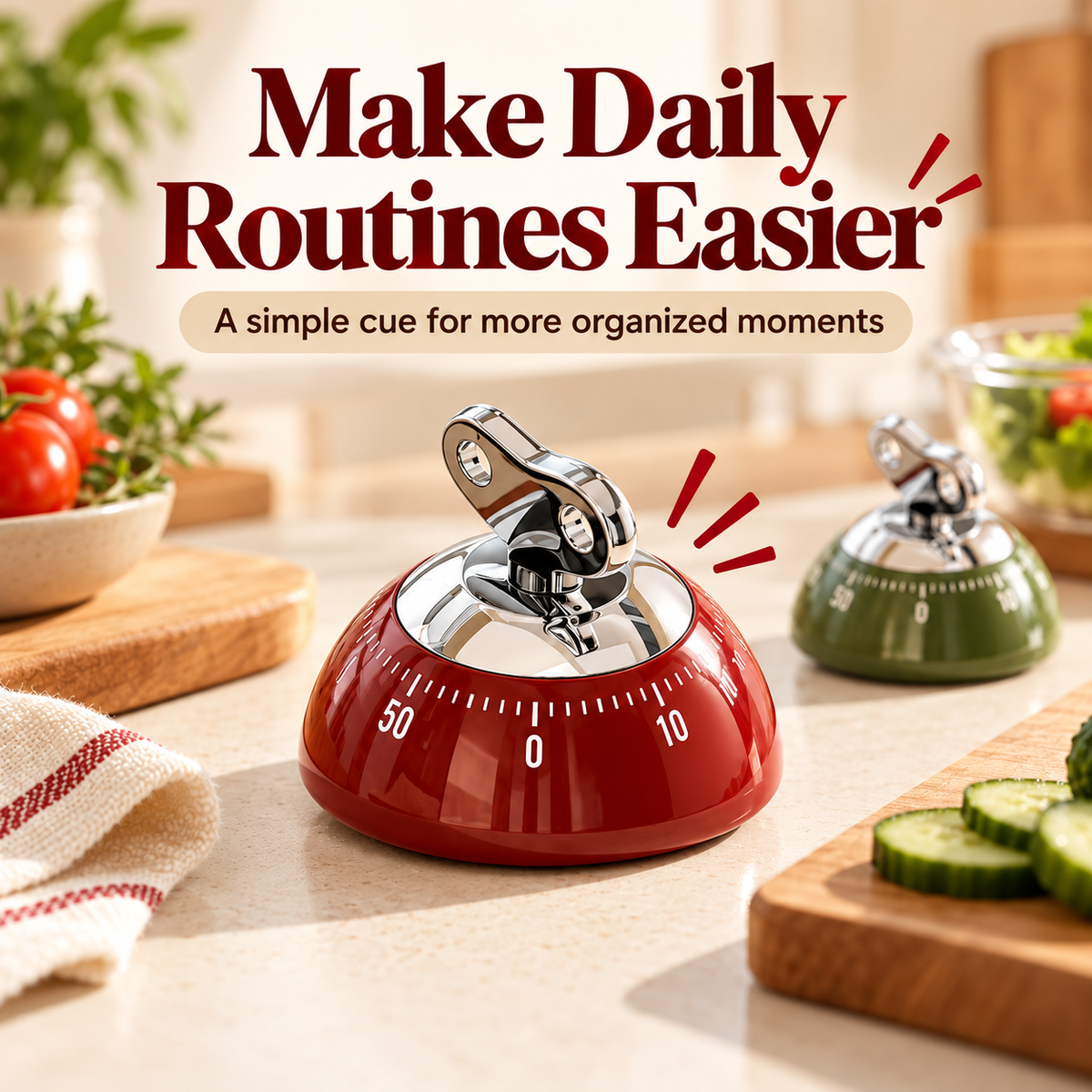 Retro magnetic kitchen timer