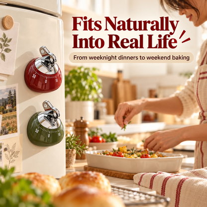 Retro magnetic kitchen timer