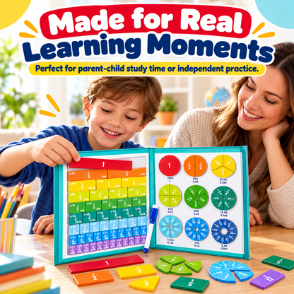 🌈Magnetic Fraction Demonstration Set – Durable STEM Math Montessori Teaching Aid