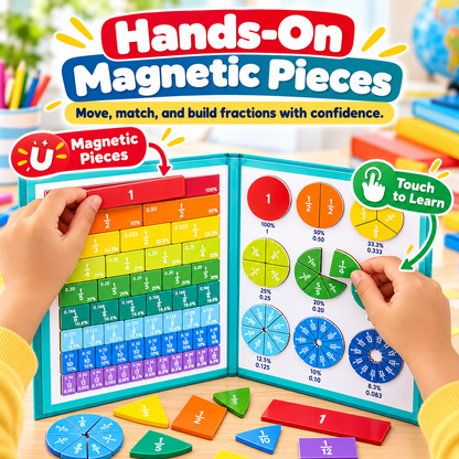 🌈Magnetic Fraction Demonstration Set – Durable STEM Math Montessori Teaching Aid