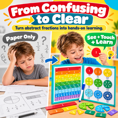 🌈Magnetic Fraction Demonstration Set – Durable STEM Math Montessori Teaching Aid