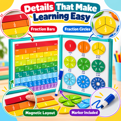 🌈Magnetic Fraction Demonstration Set – Durable STEM Math Montessori Teaching Aid