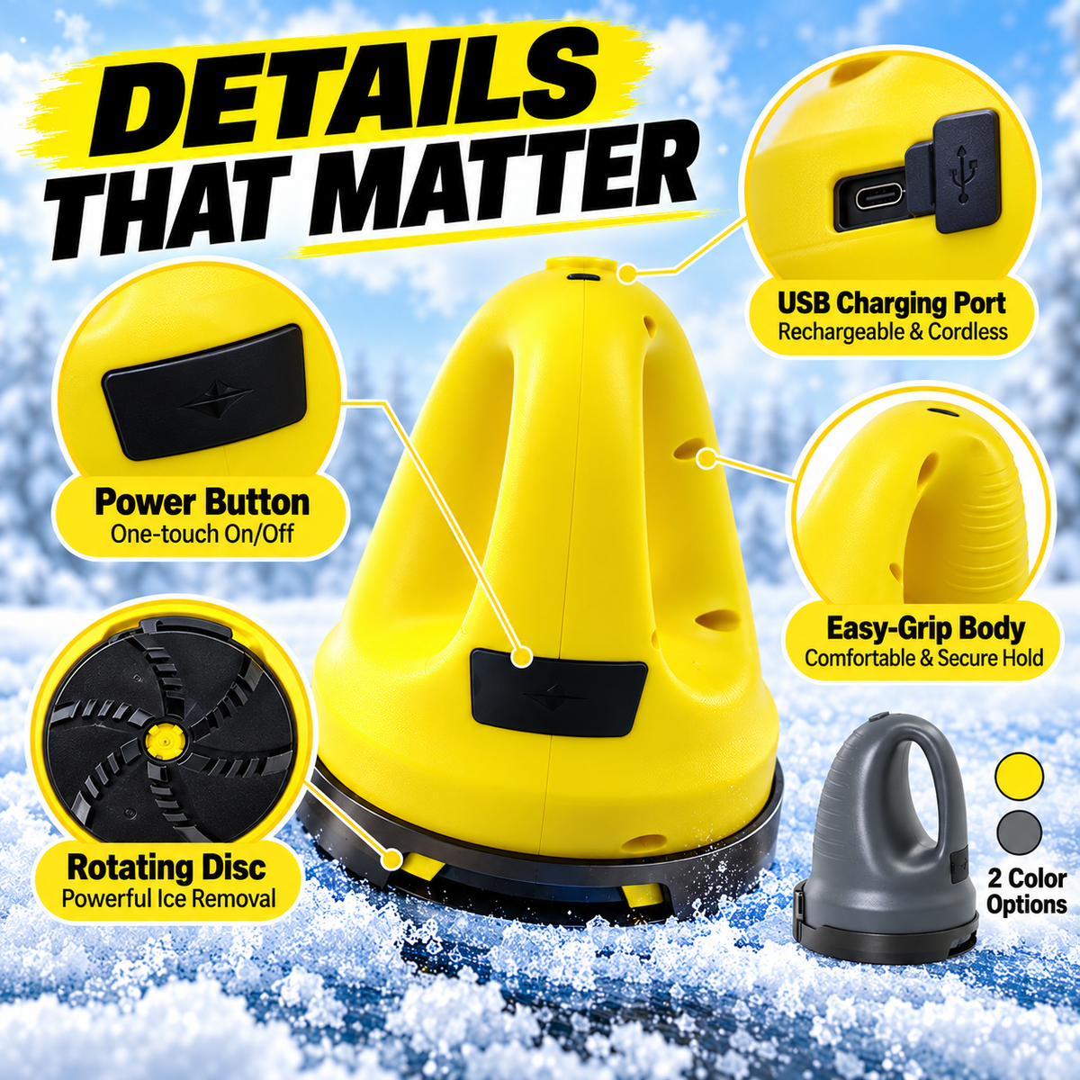 ❄️High-Quality Portable Wireless Car Defrosting and De-icing Tool – USB Rechargeable