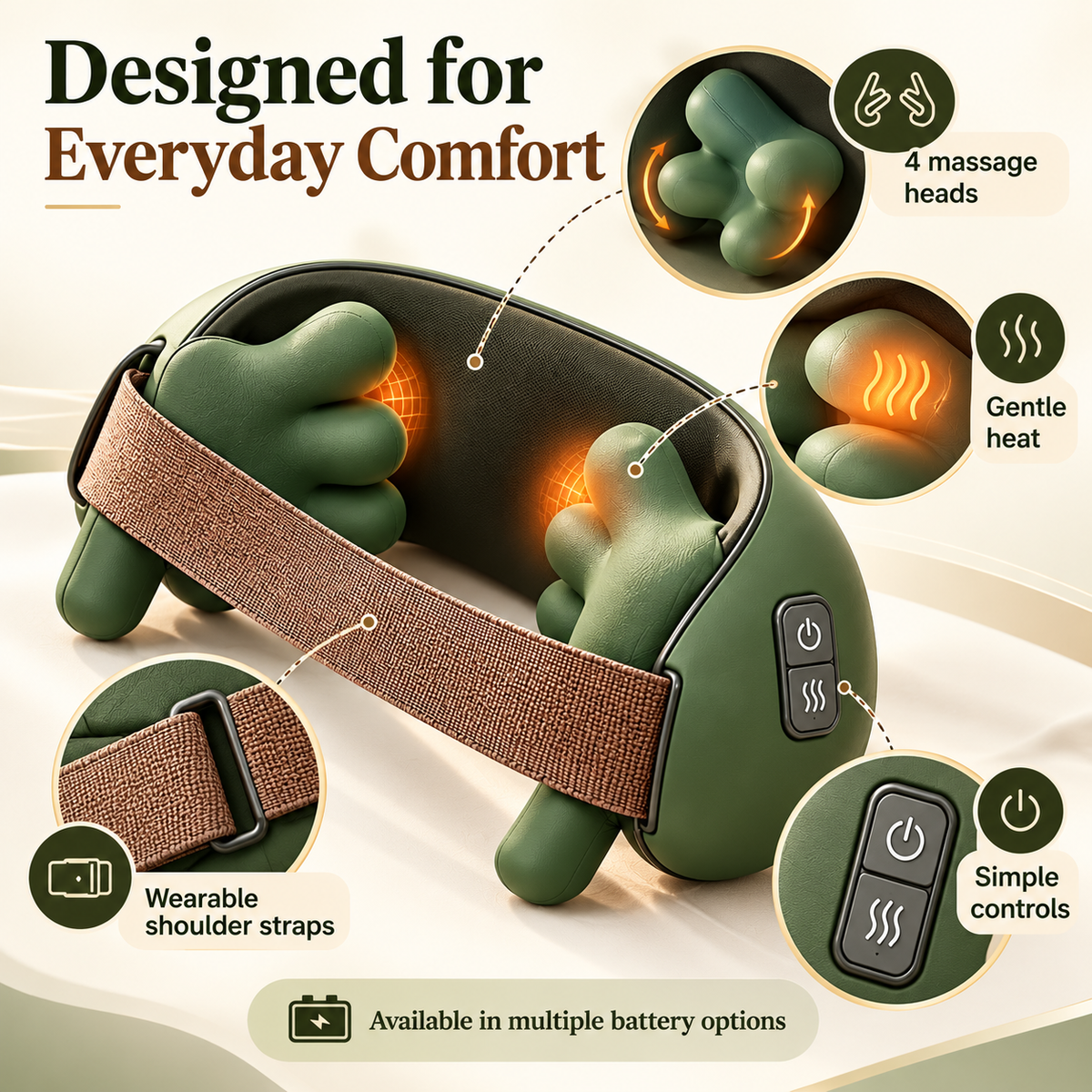4D Hand-Shaped Neck and Shoulder Massager