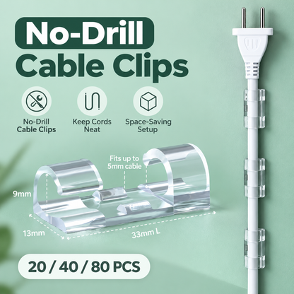 🔒Self-Adhesive Cable Clips, 20/40/80Pcs Space-Saving Wire Cord Organizer for Desk, Home Office Desk Organizers & Accessories