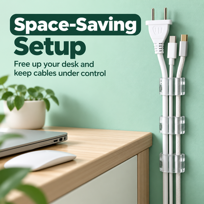 🔒Self-Adhesive Cable Clips, 20/40/80Pcs Space-Saving Wire Cord Organizer for Desk, Home Office Desk Organizers & Accessories