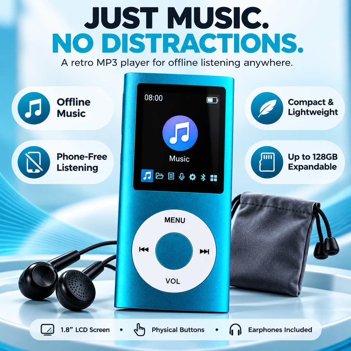 🎵Retro Portable MP3 Music Player