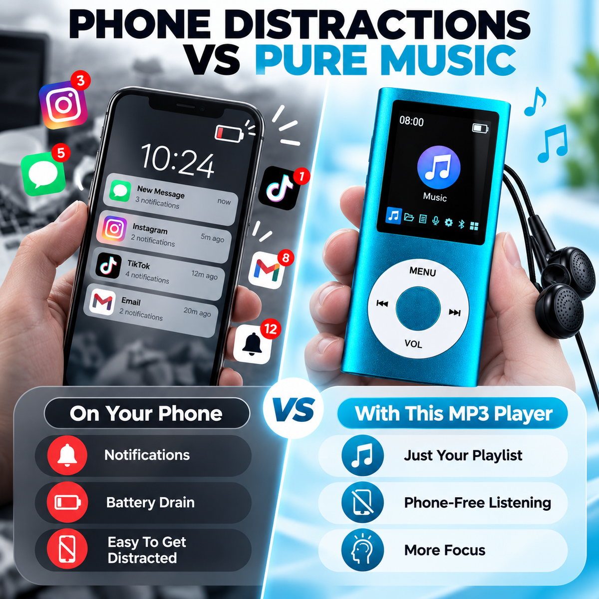 🎵Retro Portable MP3 Music Player