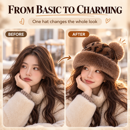 Retro plush winter hat