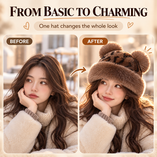 Retro plush winter hat