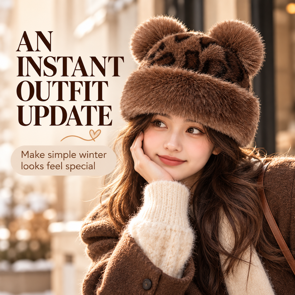 Retro plush winter hat