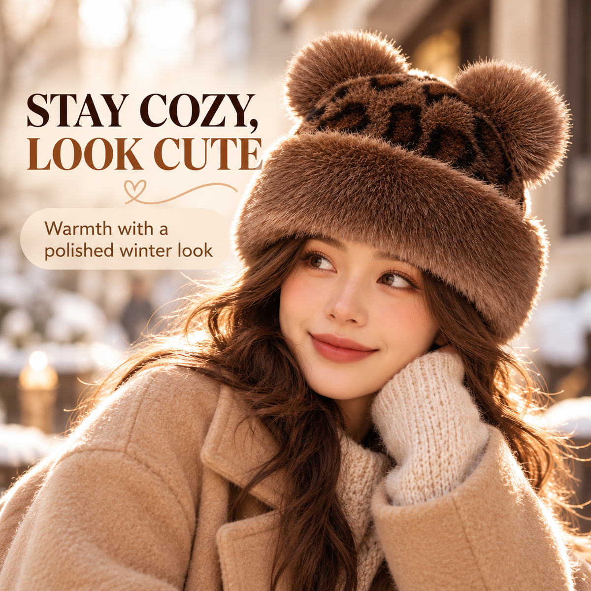 Retro plush winter hat