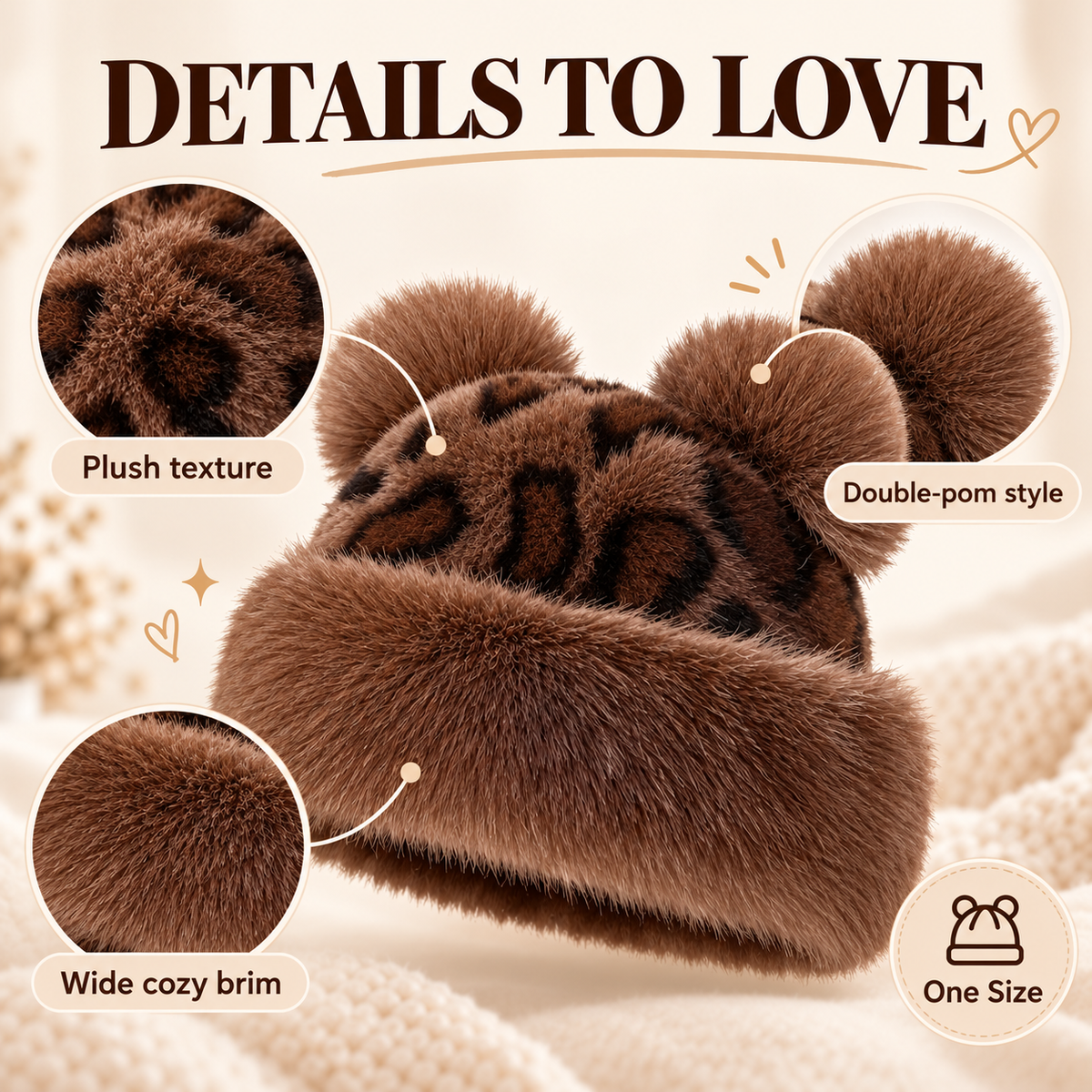 Retro plush winter hat