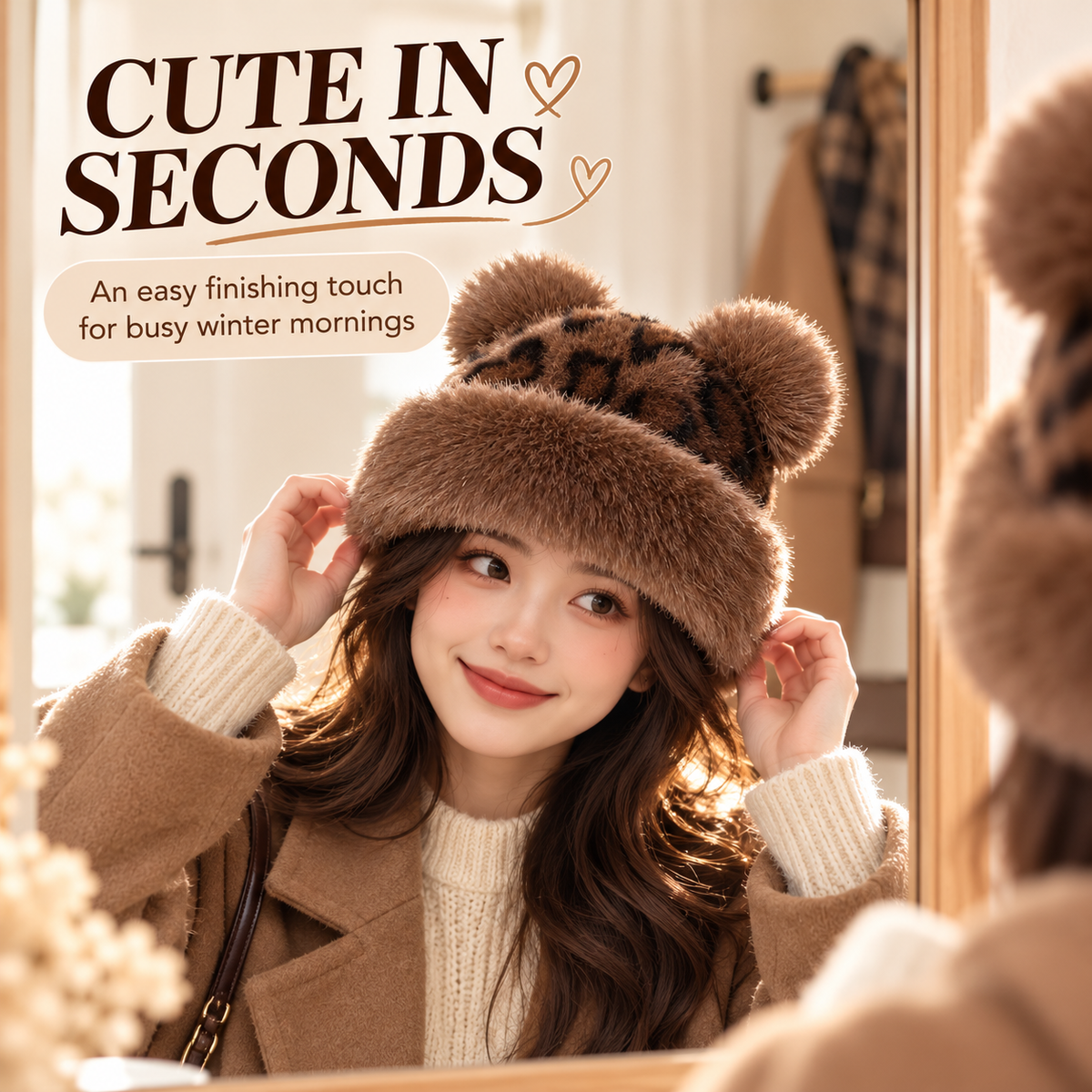 Retro plush winter hat