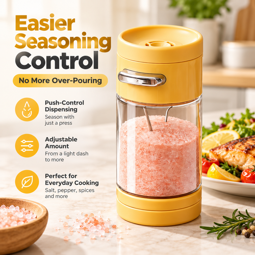 Adjustable Push-Control Seasoning Shaker