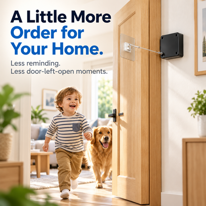 Pull cord automatic door closer