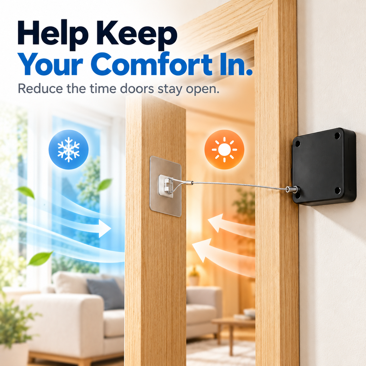 Pull cord automatic door closer