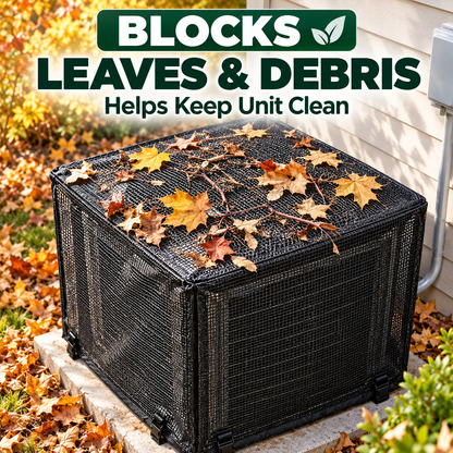 💨 No-Rust Breathable Mesh AC Cover | 🛡️ Heavy-Duty Outdoor Air Conditioner Debris Shield 🍃