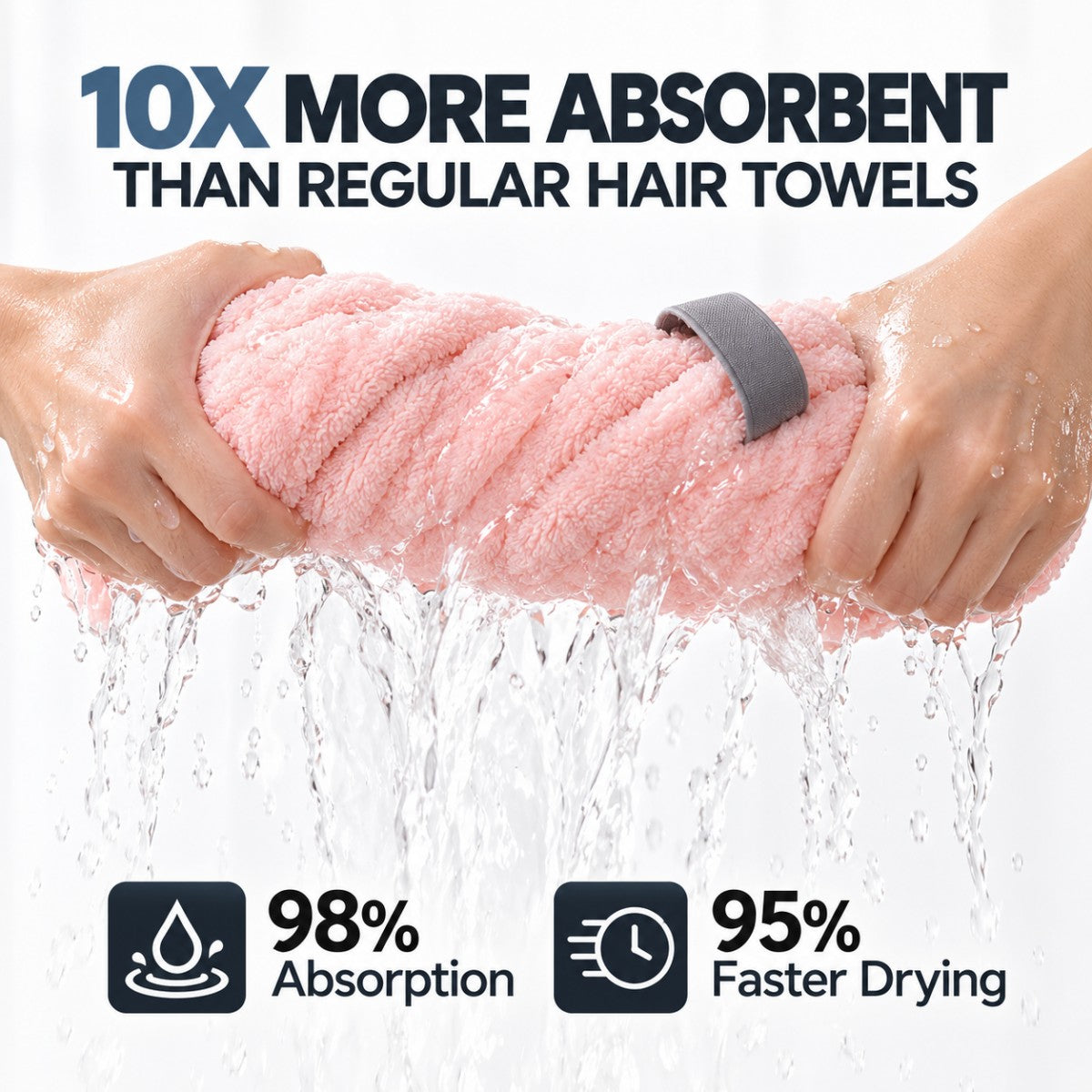 💧 Extra-Thick Microfiber Hair Drying Towel – Super Absorbent Quick-Dry Hair Wrap