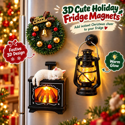 🎅 Christmas Refrigerator Magnets – 3D Resin Holiday Decorations