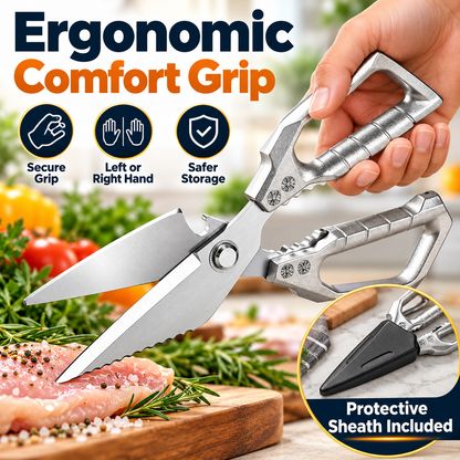 7-in-1 Heavy-Duty Kitchen Shears | Detachable Stainless Steel Food Scissors