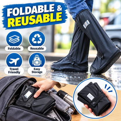 🌧️ Waterproof Rain Boot Covers ☔ | Reusable & Foldable Shoe Protector with 60° Wide Opening 🥾