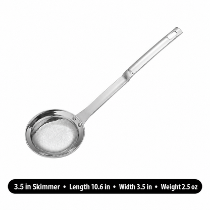 🍲304 Stainless Steel Fine Mesh Skimmer Spoons – Cleaner Broth & Easier Straining ✨