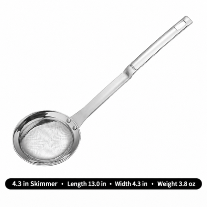 🍲304 Stainless Steel Fine Mesh Skimmer Spoons – Cleaner Broth & Easier Straining ✨