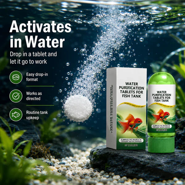 🧪The crystal-clear aquarium purification tablets