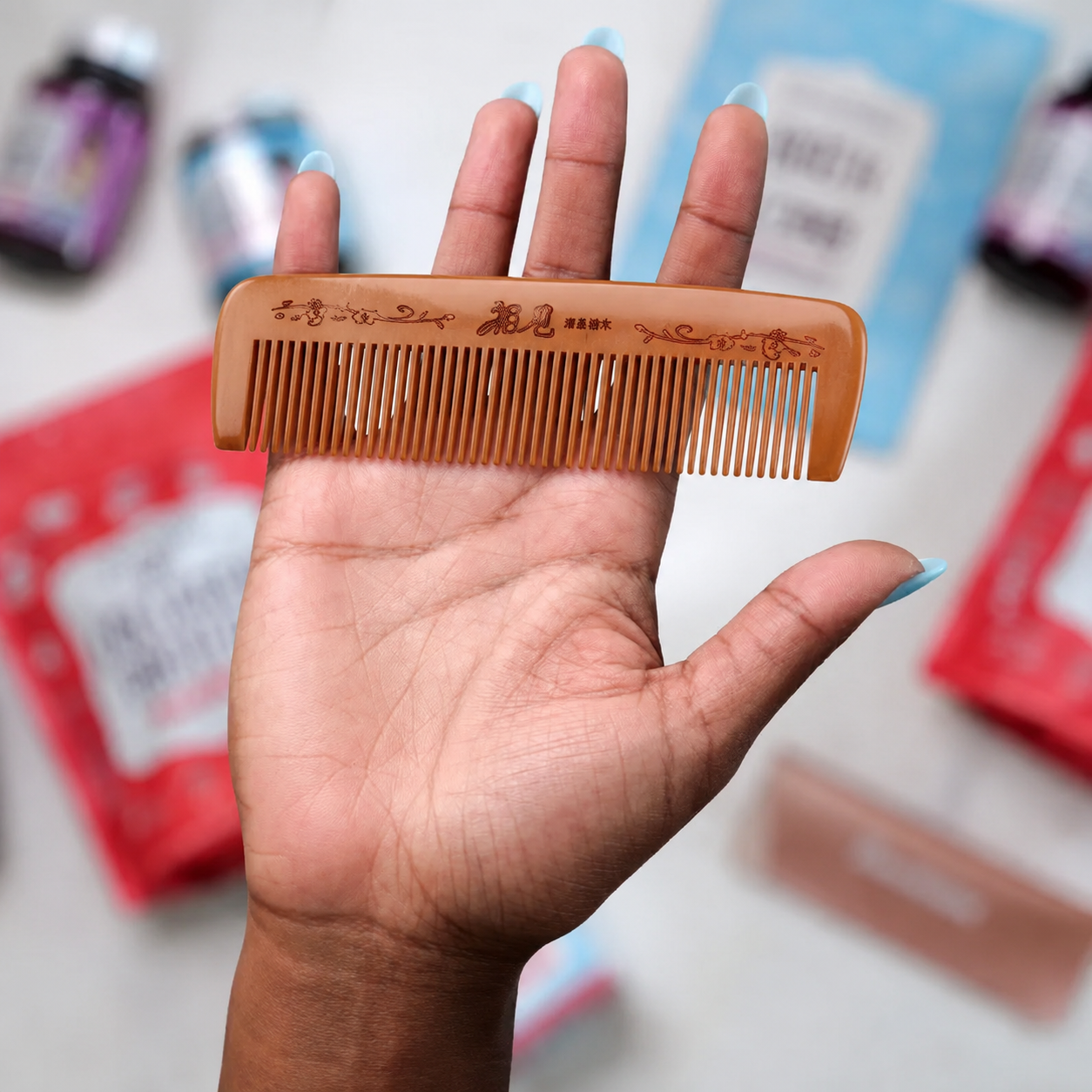 🧘🍑 Pressure Relief Peachwood Massage Comb