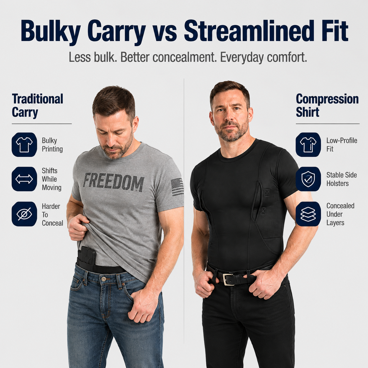 Concealed Carry Compression Shirt – Dual Holster Tactical Undershirt for Men