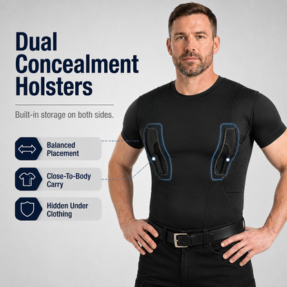 Concealed Carry Compression Shirt – Dual Holster Tactical Undershirt for Men