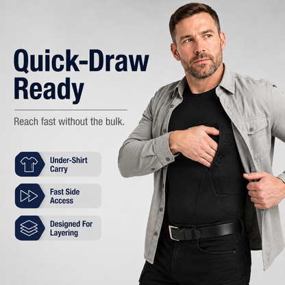 Concealed Carry Compression Shirt – Dual Holster Tactical Undershirt for Men