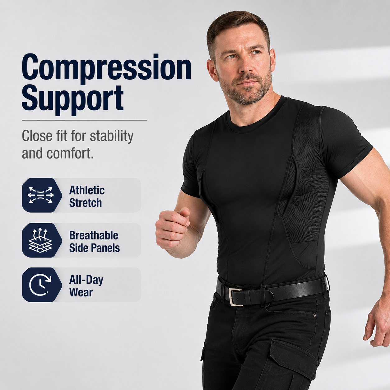 Concealed Carry Compression Shirt – Dual Holster Tactical Undershirt for Men