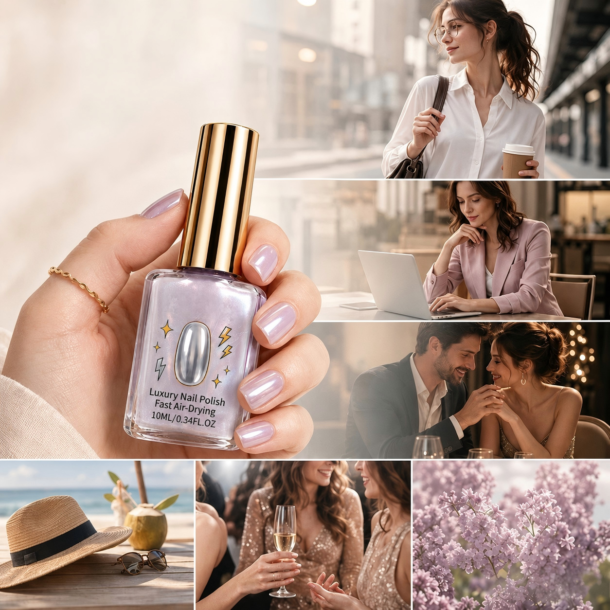 💅Lilac Glossy Mirror Fast Dry Nail Strengthener