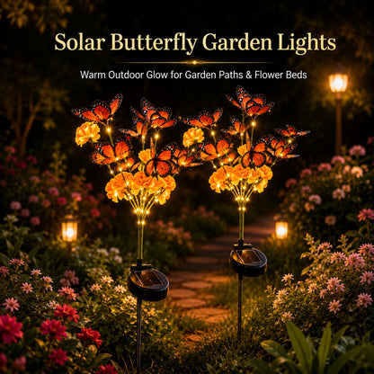 Solar Marigold & Butterfly Garden Stake Lights