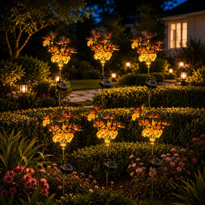 Solar Marigold & Butterfly Garden Stake Lights
