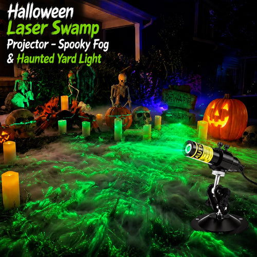 🎃 Halloween Laser Swamp Projector – Spooky Fog & Haunted Yard Light 👻